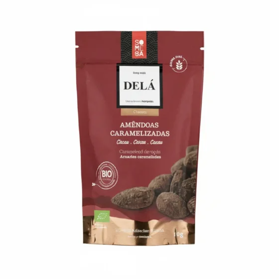 Amêndoas Caramelizadas com Cacau DELÁ Organic 110 g