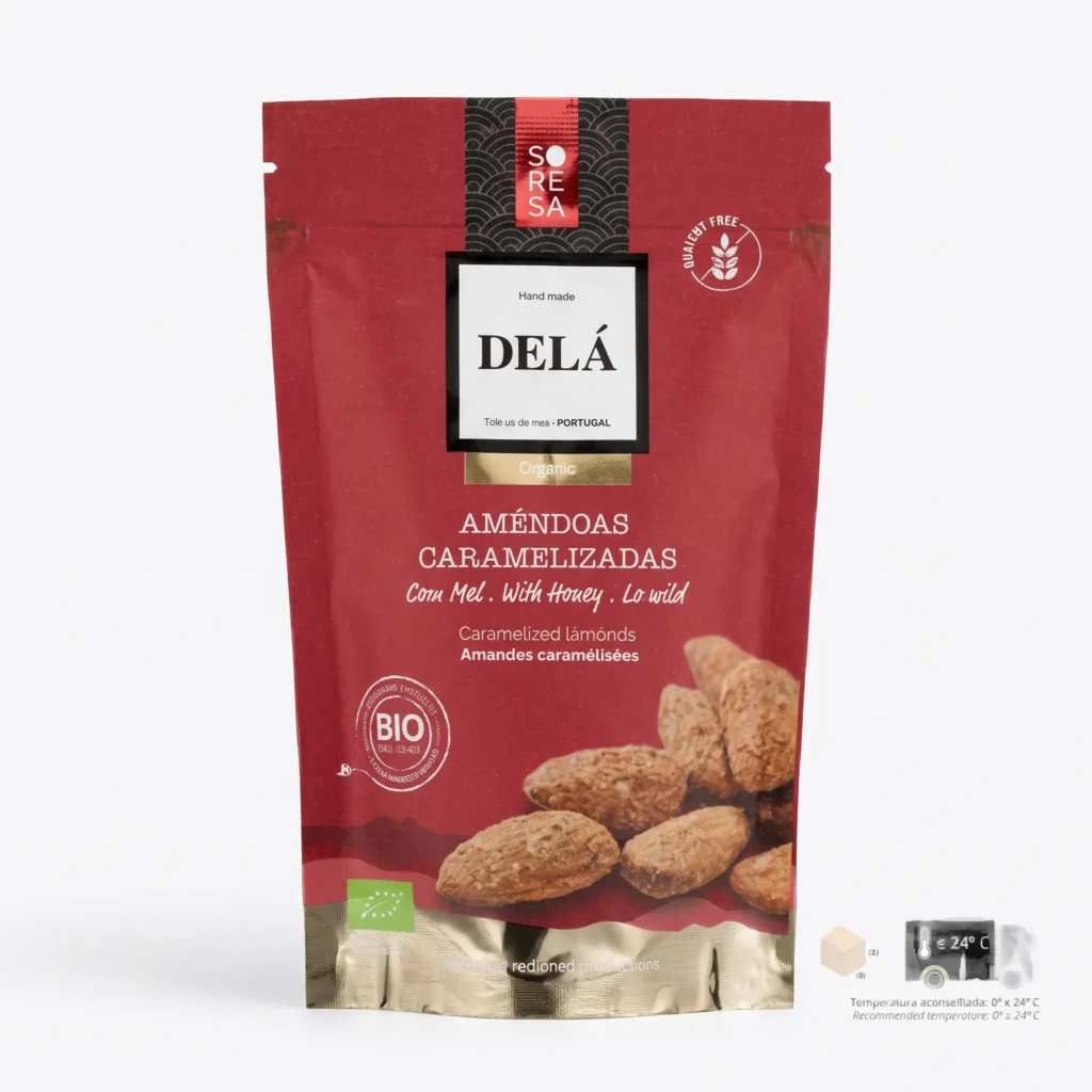 Amêndoas Caramelizadas com Mel DELÁ Organic 110 g