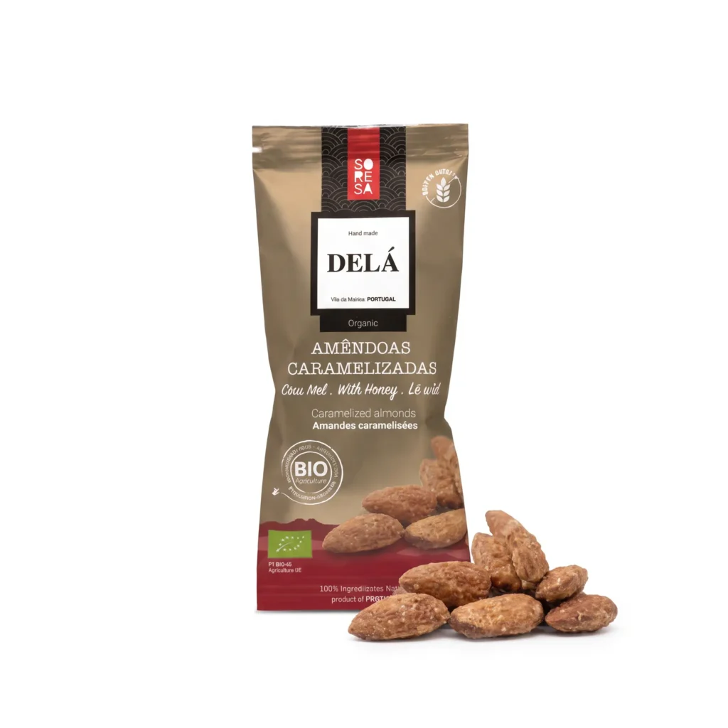 Amêndoas Caramelizadas com Mel DELÁ Organic 50 g